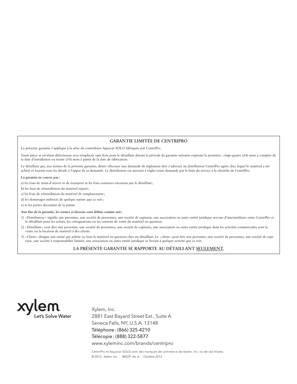 Xylem IM229 R06 Aquavar SOLO User Manual | Page 48 / 48