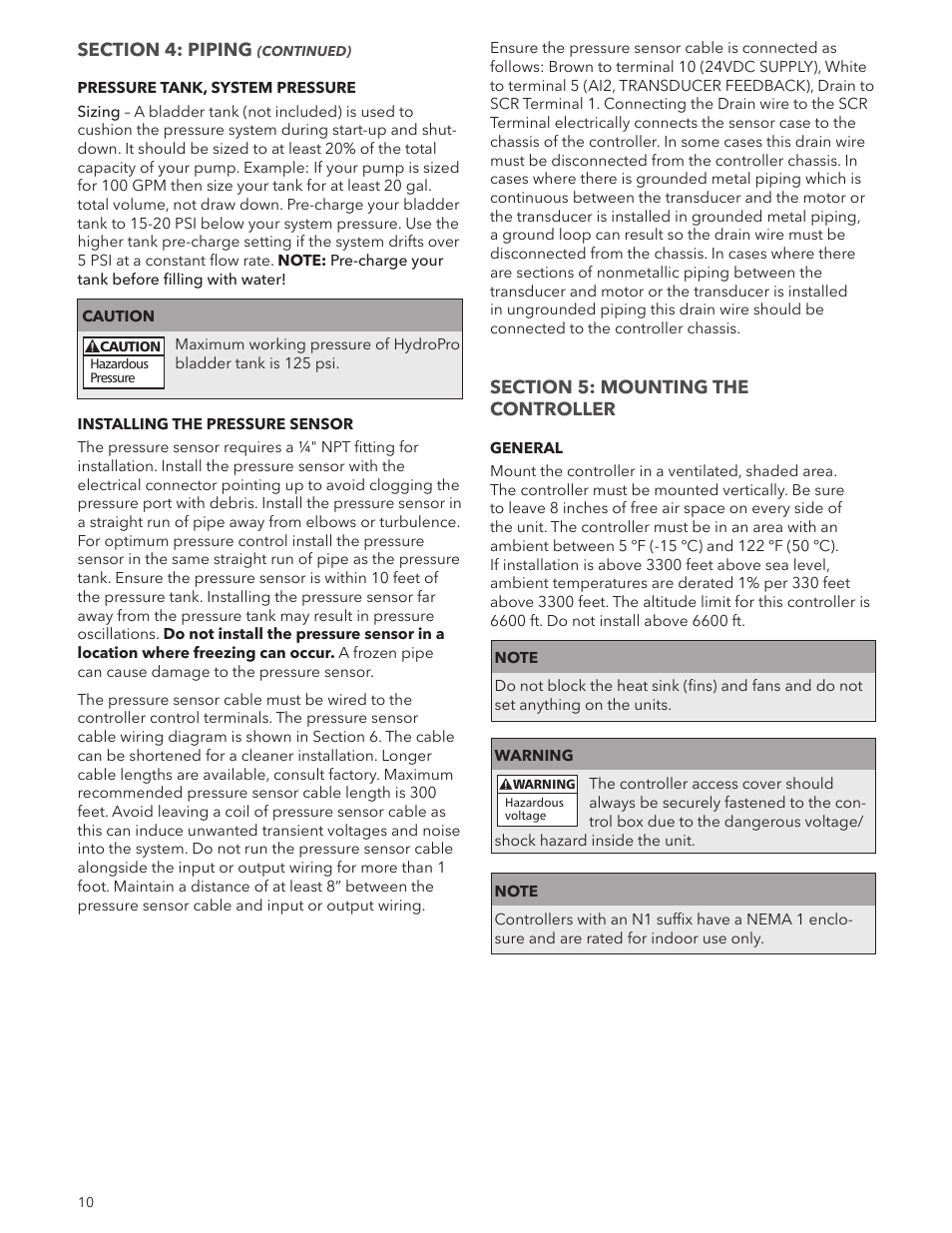 Xylem IM244R04 SPD Plus Variable Speed Pump Control User Manual | Page 10 / 36