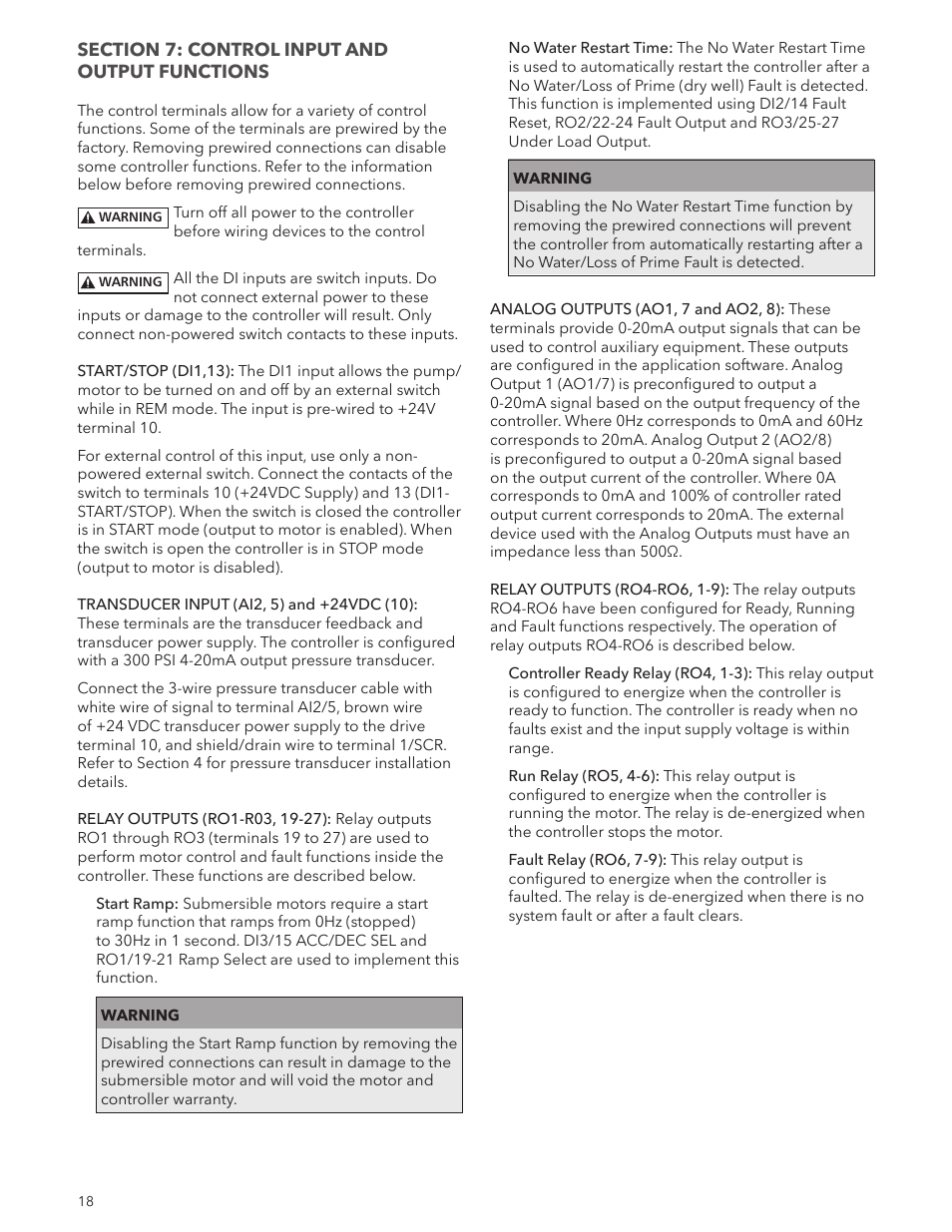 Xylem IM244R04 SPD Plus Variable Speed Pump Control User Manual | Page 18 / 36