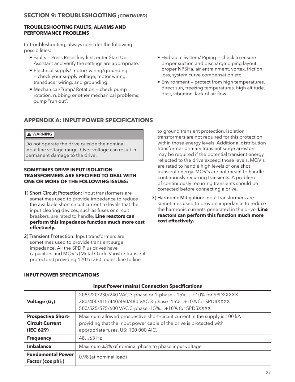 Xylem IM244R04 SPD Plus Variable Speed Pump Control User Manual | Page 27 / 36