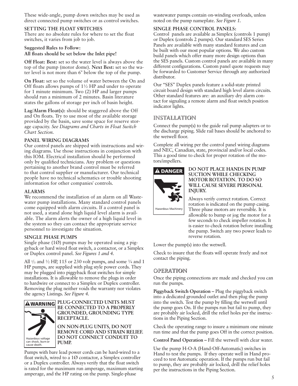 Xylem IM248R01 High Temp Sump Pump User Manual | Page 5 / 12