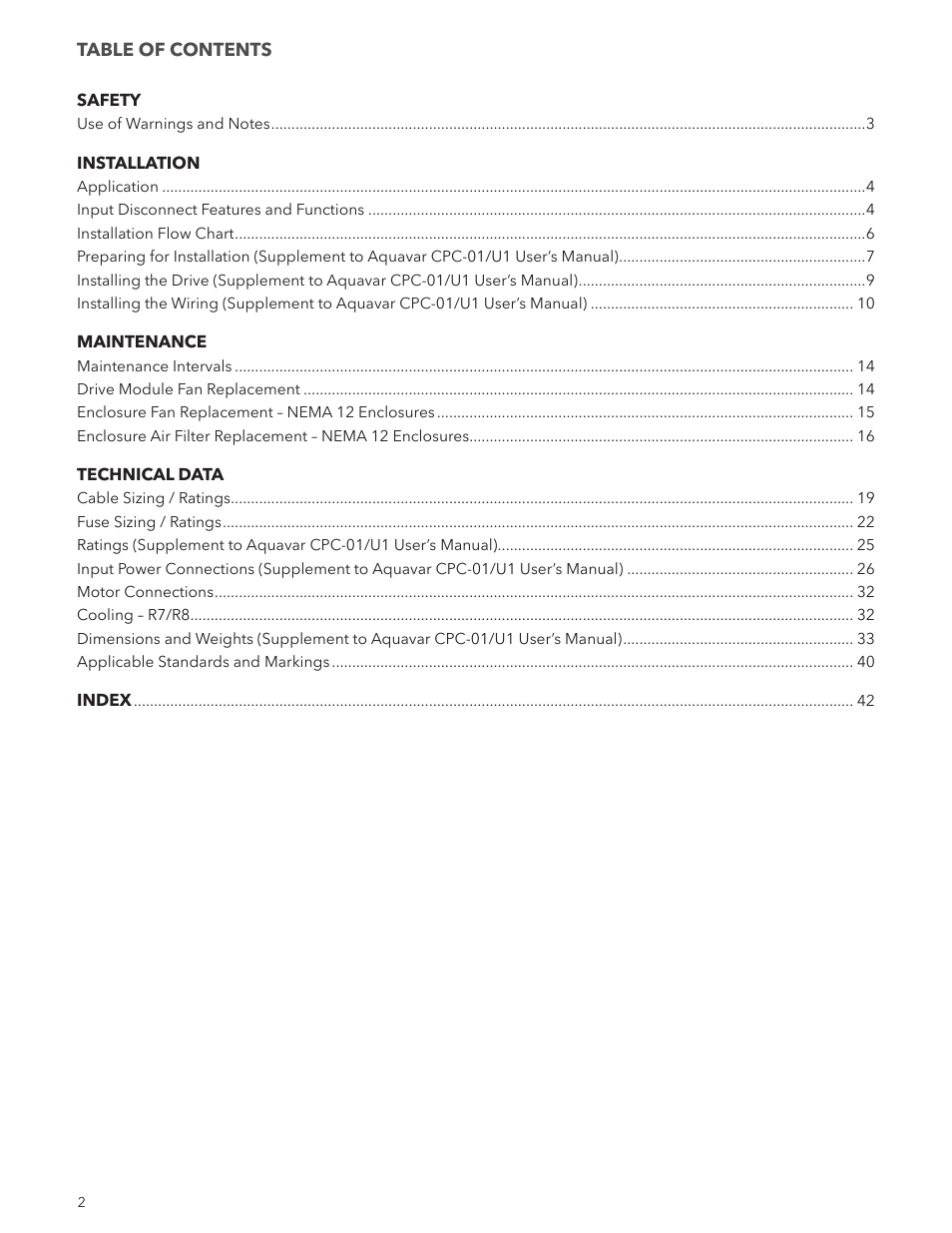 Xylem IM250R03 Aquavar CPC-FD User Manual | Page 2 / 44