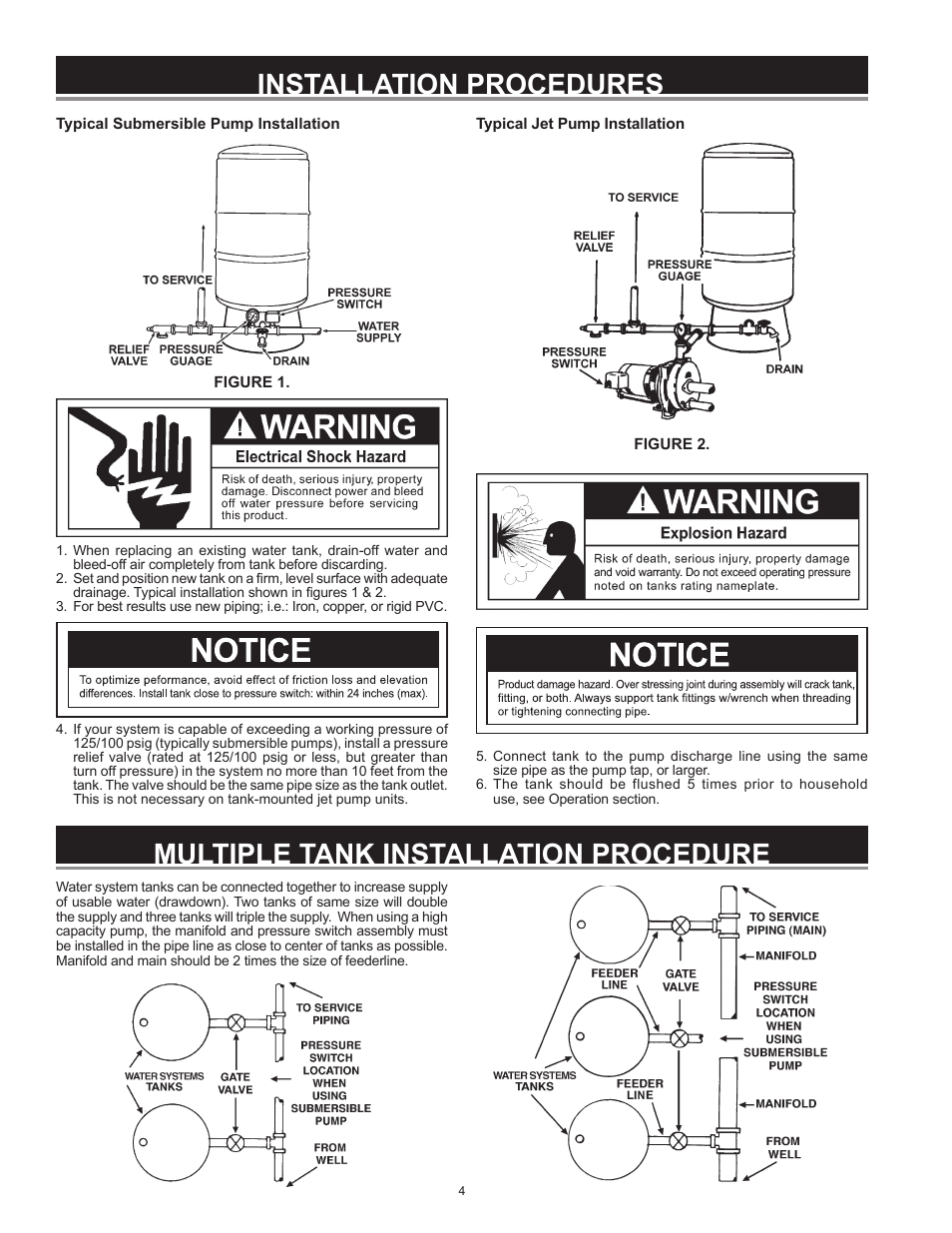 Xylem IM252R01 Goulds Water Technology HydroPro Water System Tank User Manual | Page 4 / 24