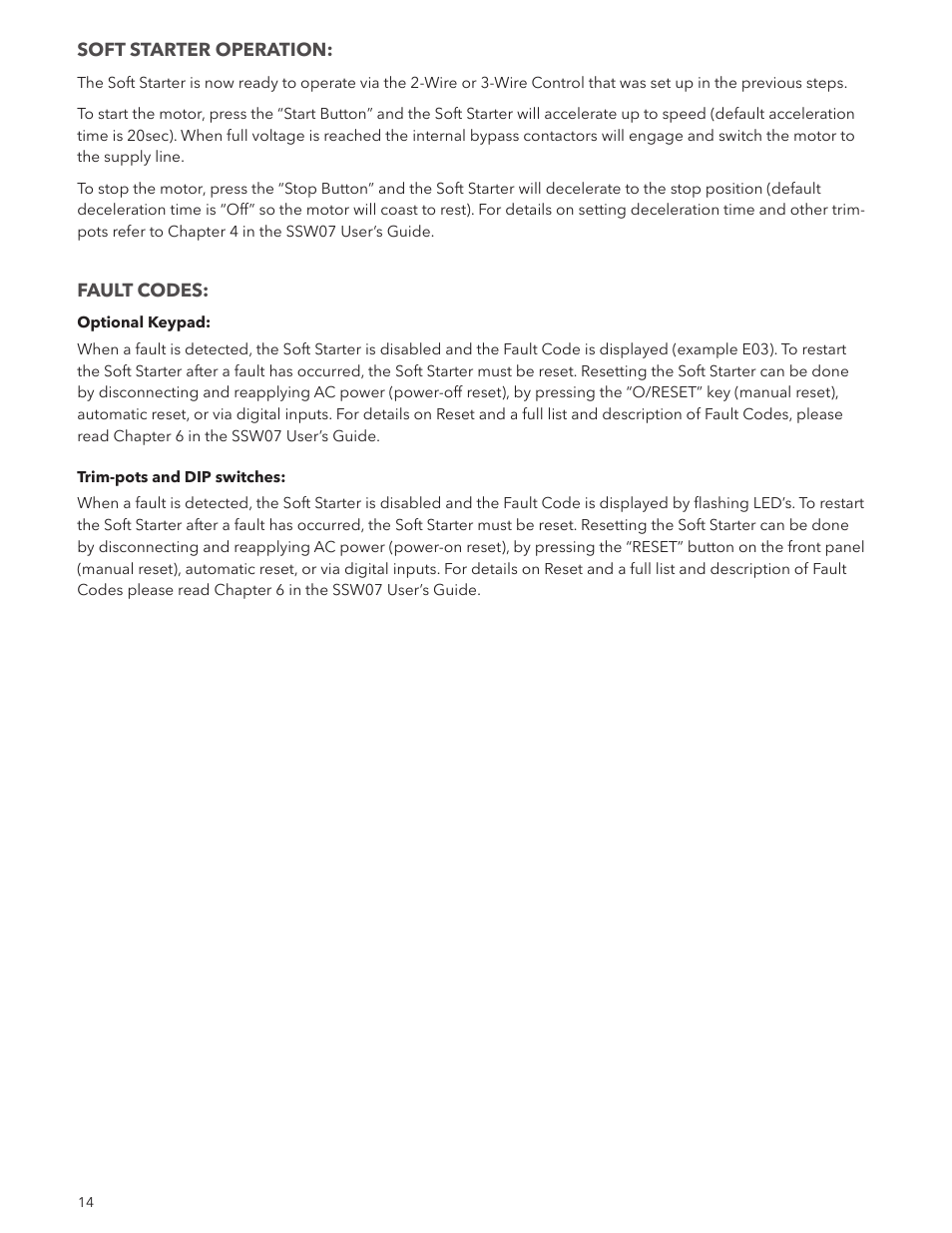 Xylem IM253 R0 AquaStart Combination Soft Starters User Manual | Page 14 / 16