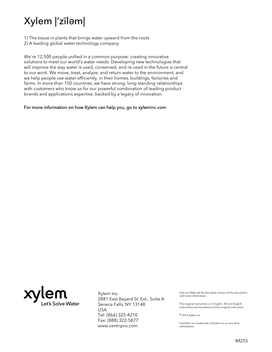 Xylem |’zīləm | Xylem IM255 AQUAVAR Intelligent Pump Controller User Manual | Page 148 / 148