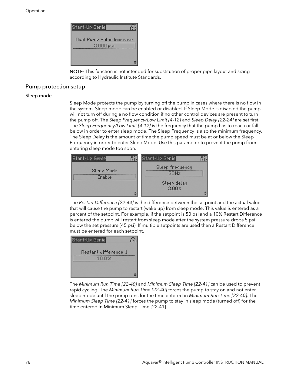 Pump protection setup | Xylem IM255 AQUAVAR Intelligent Pump Controller User Manual | Page 80 / 148