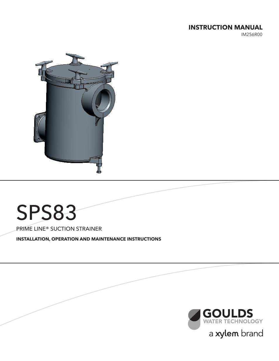 Xylem IM256R00 SPS83 Prime Line Suction Strainer User Manual | 4 pages