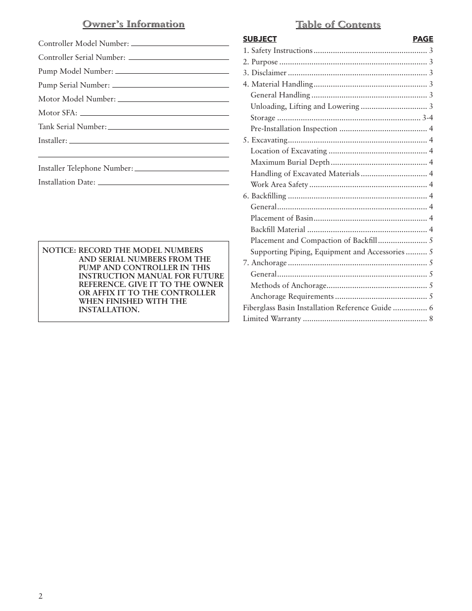 Xylem IMCPFIBRGL R01 Fiberglass Basin User Manual | Page 2 / 8