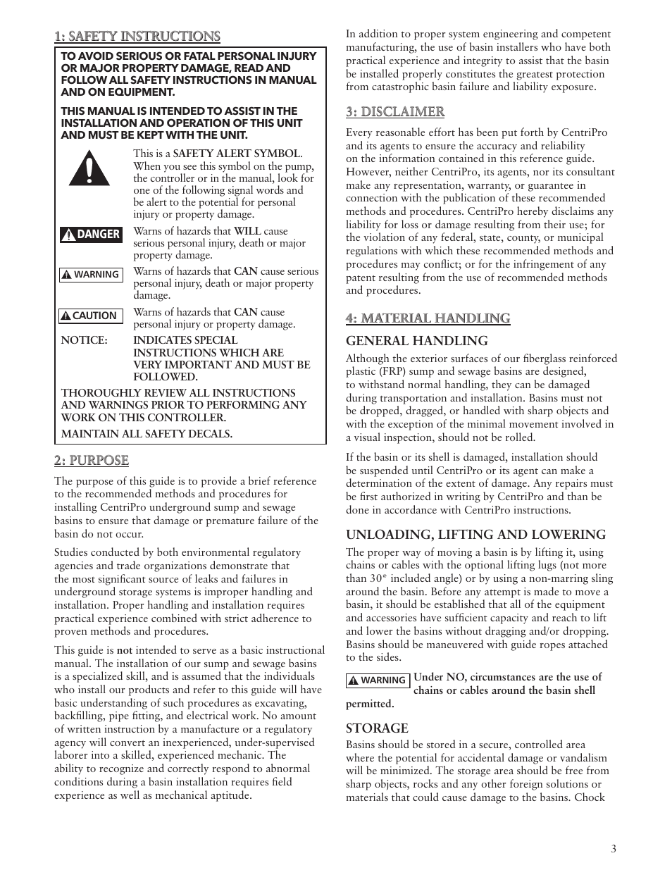 Xylem IMCPFIBRGL R01 Fiberglass Basin User Manual | Page 3 / 8