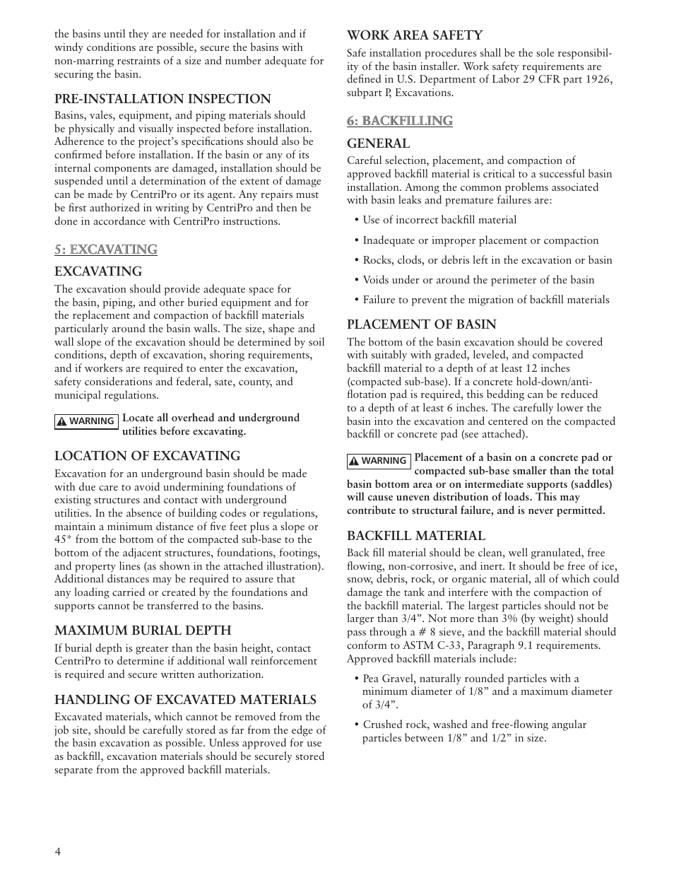 Xylem IMCPFIBRGL R01 Fiberglass Basin User Manual | Page 4 / 8