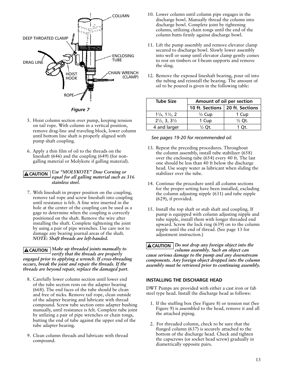Xylem IMDWT R02 Model DWT Deep Well Turbine Pumps User Manual | Page 13 / 28