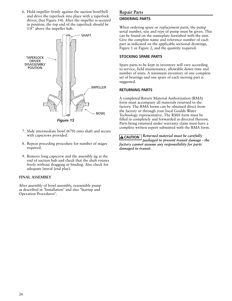 Xylem IMDWT R02 Model DWT Deep Well Turbine Pumps User Manual | Page 26 / 28