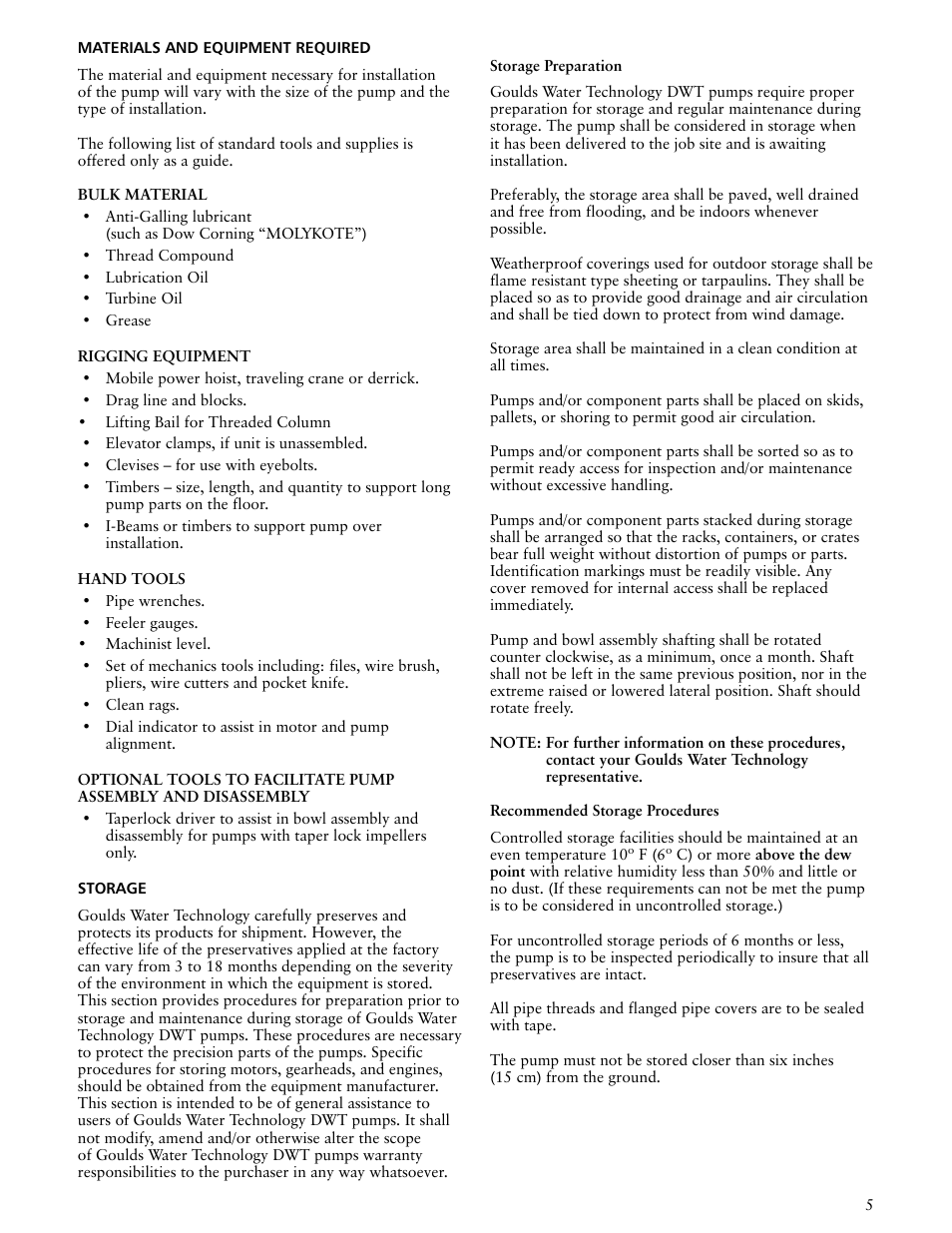 Xylem IMDWT R02 Model DWT Deep Well Turbine Pumps User Manual | Page 5 / 28