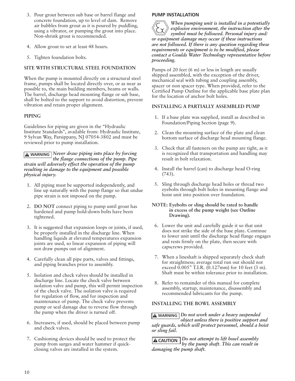 Xylem IMVIC R01 Model VIC Vertical Industrial Turbine Can Pumps User Manual | Page 10 / 32