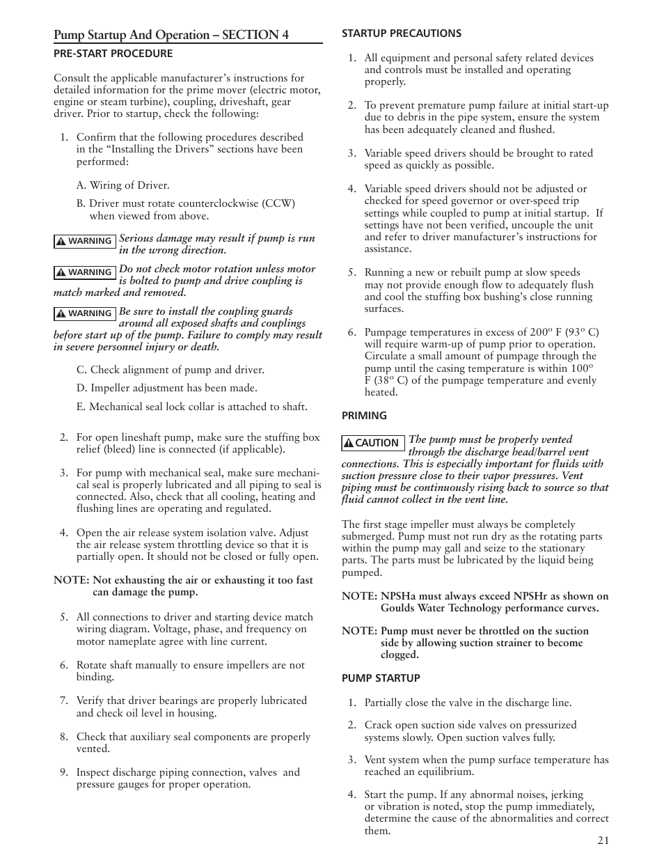 Xylem IMVIC R01 Model VIC Vertical Industrial Turbine Can Pumps User Manual | Page 21 / 32