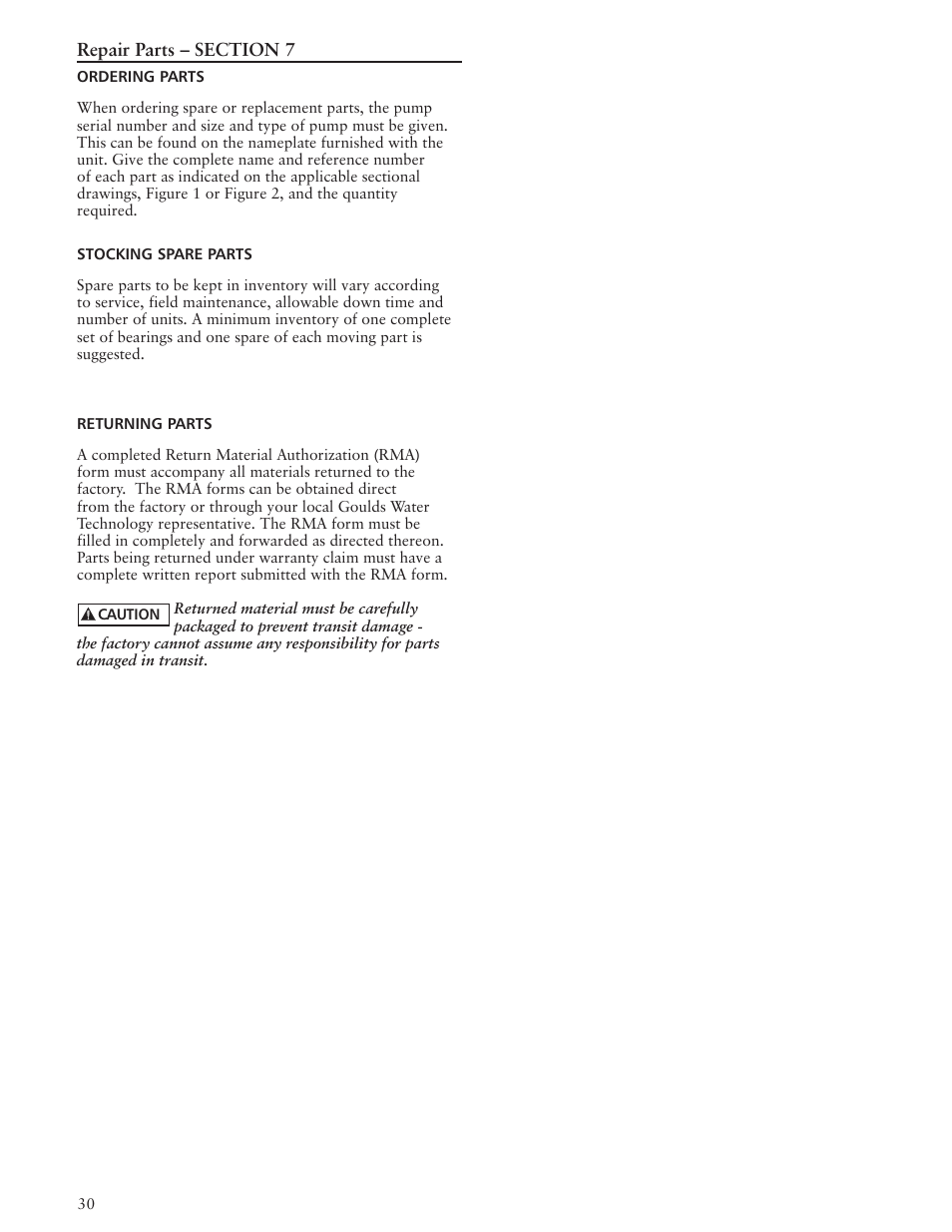 Xylem IMVIC R01 Model VIC Vertical Industrial Turbine Can Pumps User Manual | Page 30 / 32