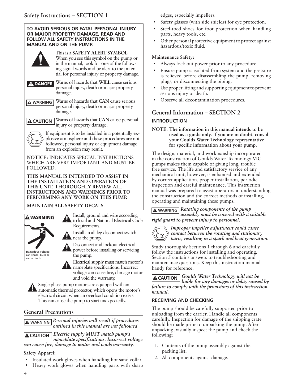 Xylem IMVIC R01 Model VIC Vertical Industrial Turbine Can Pumps User Manual | Page 4 / 32