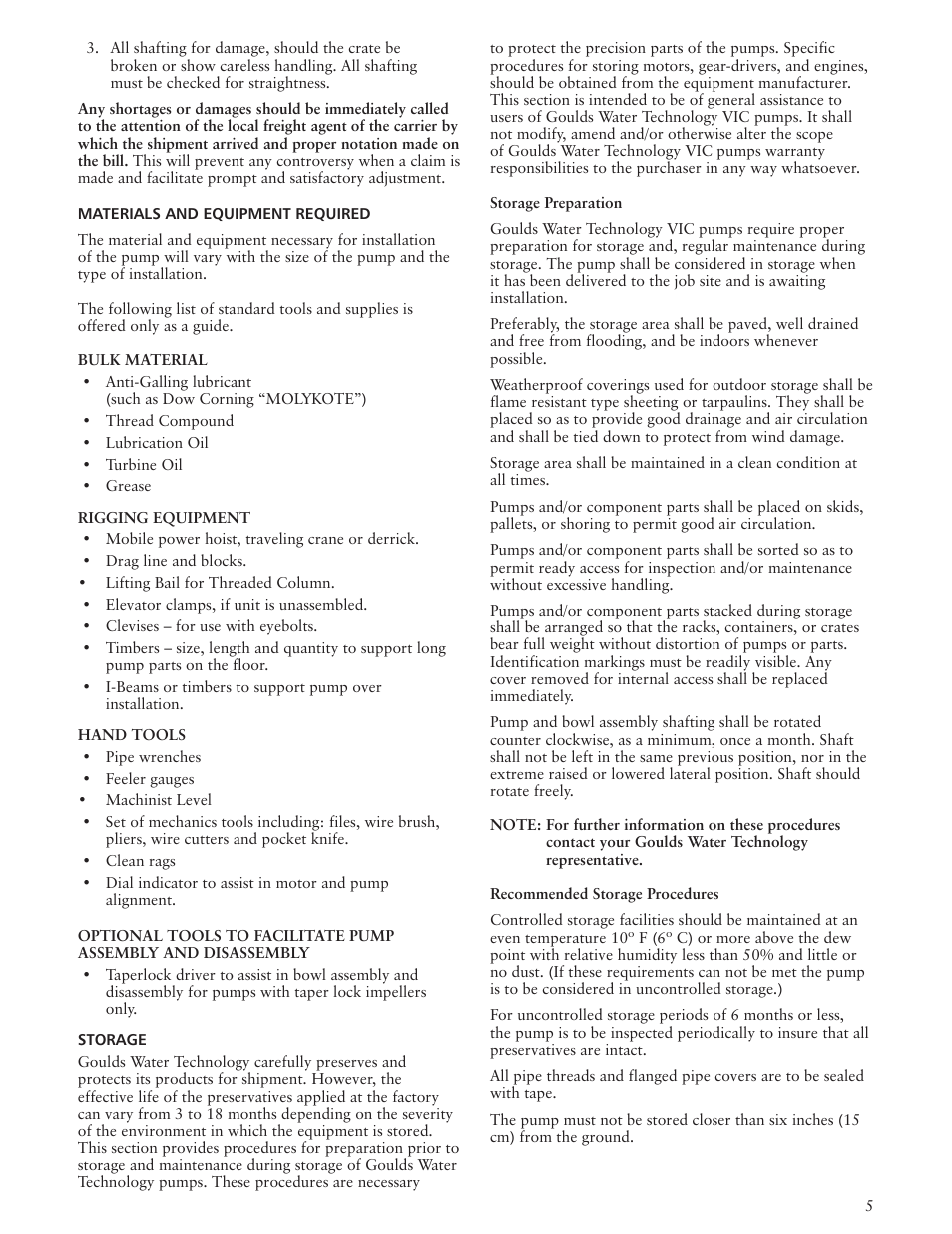 Xylem IMVIC R01 Model VIC Vertical Industrial Turbine Can Pumps User Manual | Page 5 / 32