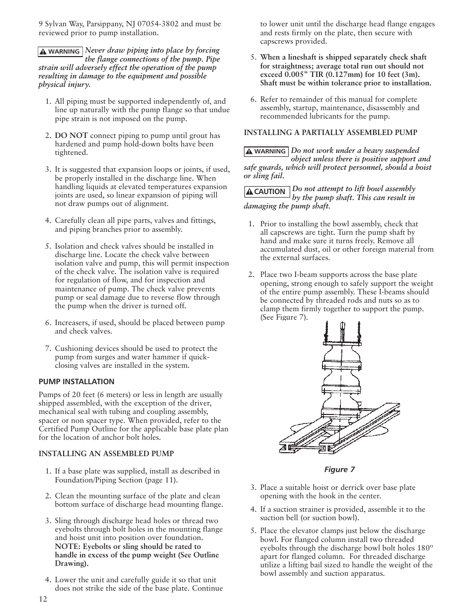 Xylem IMVIT R01 Model VIT Vertical Industrial Turbine Pumps User Manual | Page 12 / 72