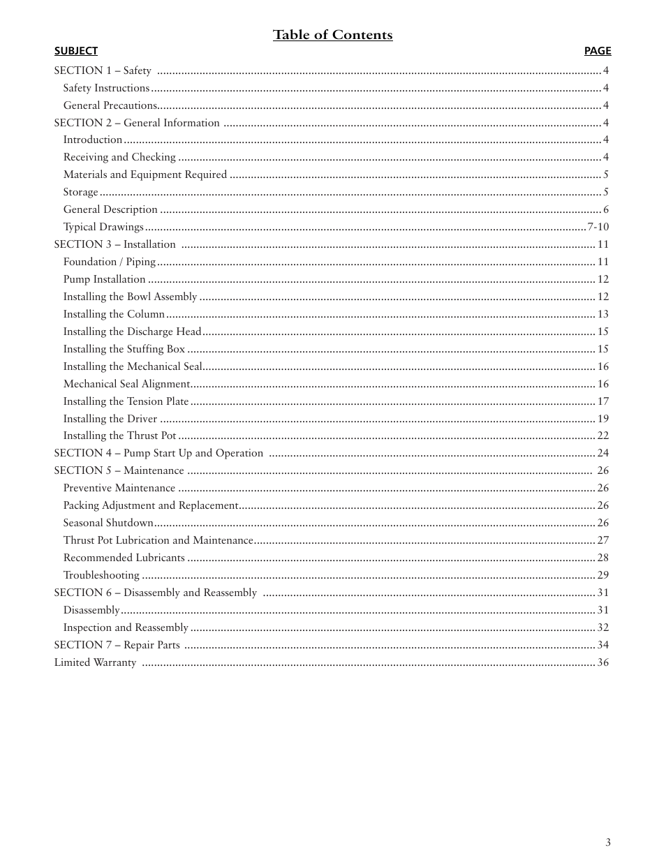Xylem IMVIT R01 Model VIT Vertical Industrial Turbine Pumps User Manual | Page 3 / 72