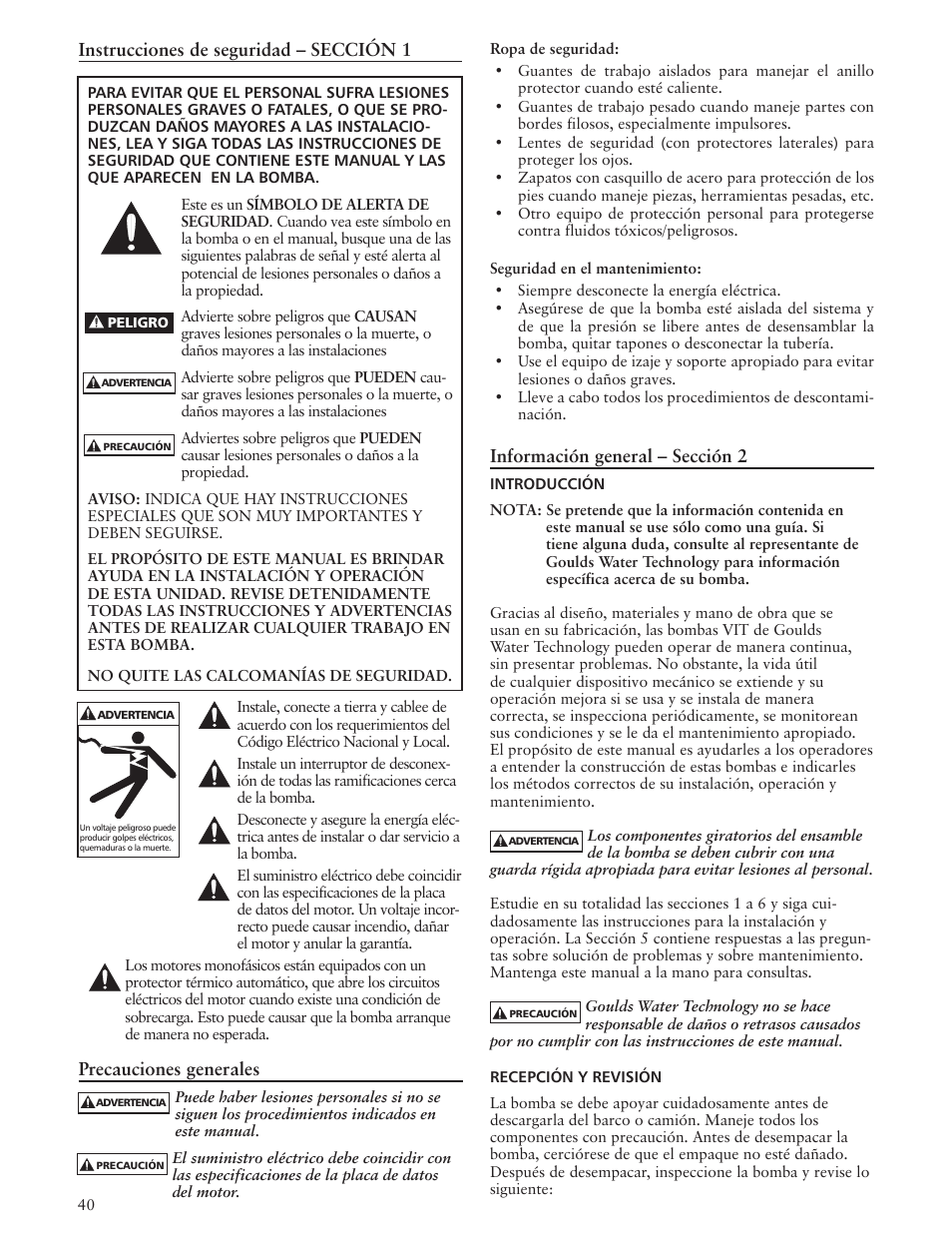 Xylem IMVIT R01 Model VIT Vertical Industrial Turbine Pumps User Manual | Page 40 / 72
