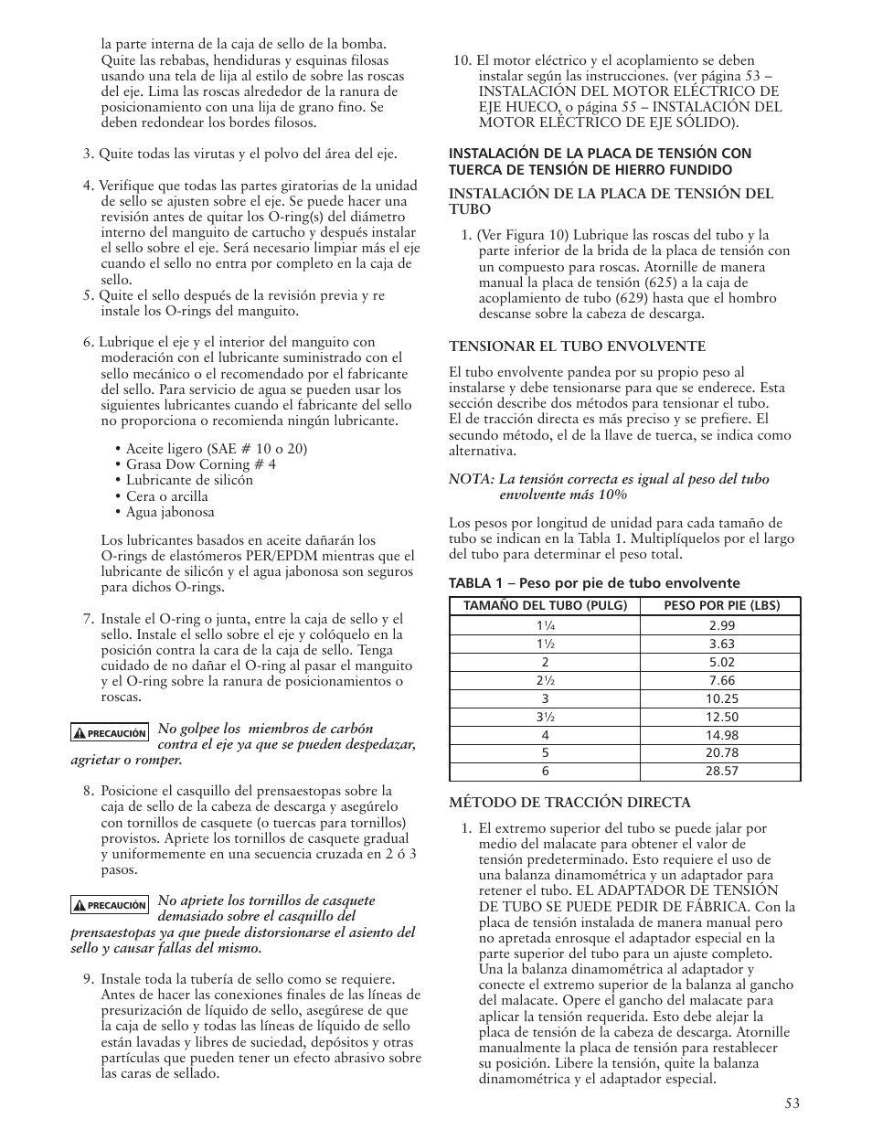 Xylem IMVIT R01 Model VIT Vertical Industrial Turbine Pumps User Manual | Page 53 / 72