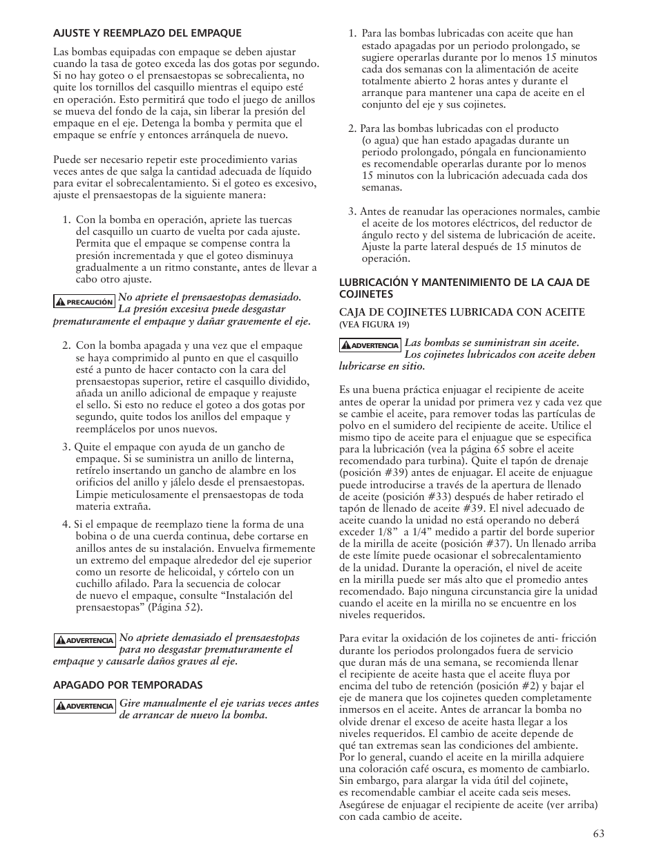 Xylem IMVIT R01 Model VIT Vertical Industrial Turbine Pumps User Manual | Page 63 / 72