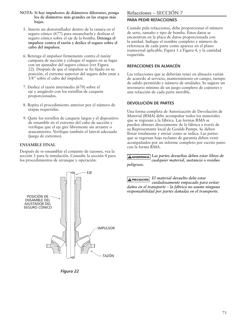 Xylem IMVIT R01 Model VIT Vertical Industrial Turbine Pumps User Manual | Page 71 / 72