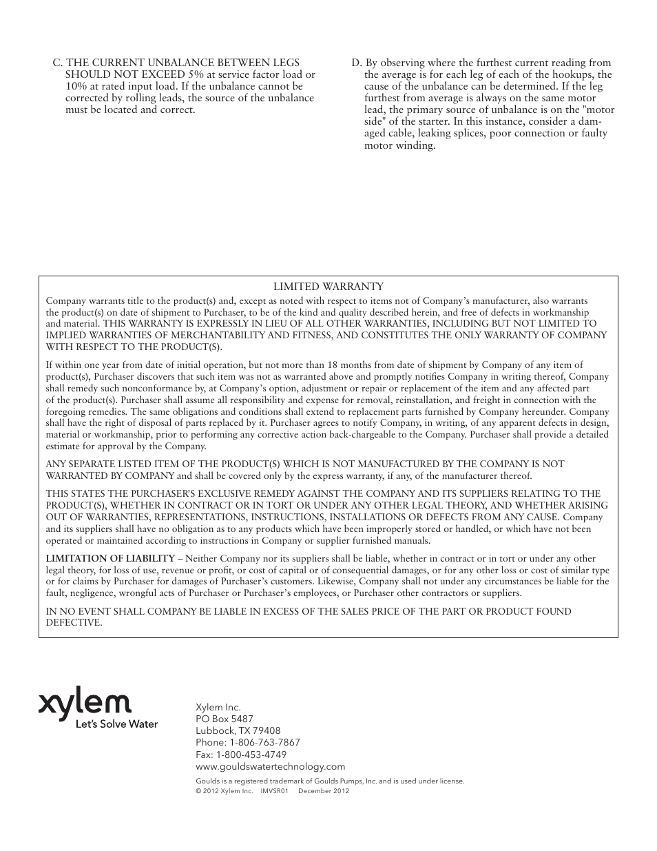 Xylem IMVS R01 Model VS Vertical Industrial Turbine Pumps User Manual | Page 16 / 52