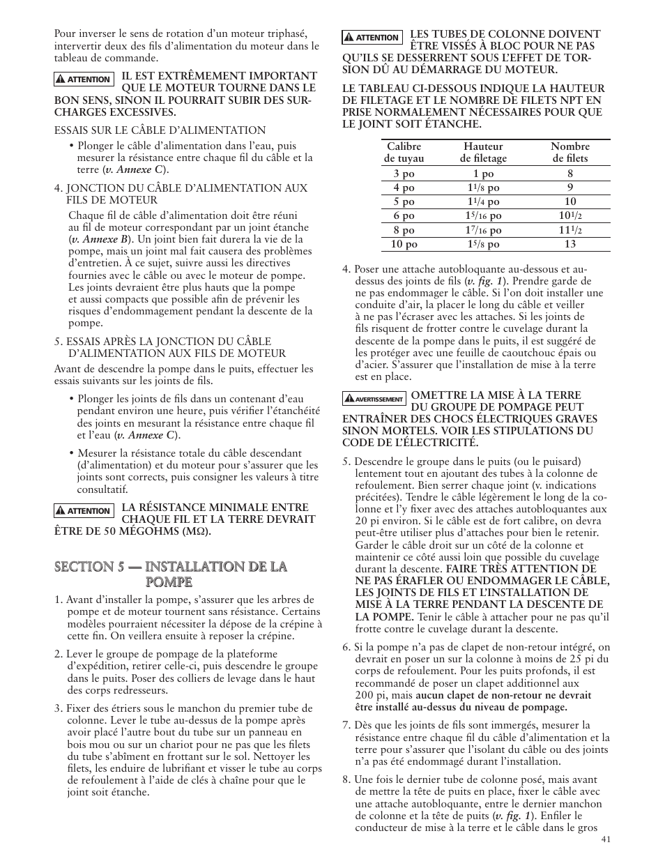 Xylem IMVS R01 Model VS Vertical Industrial Turbine Pumps User Manual | Page 41 / 52