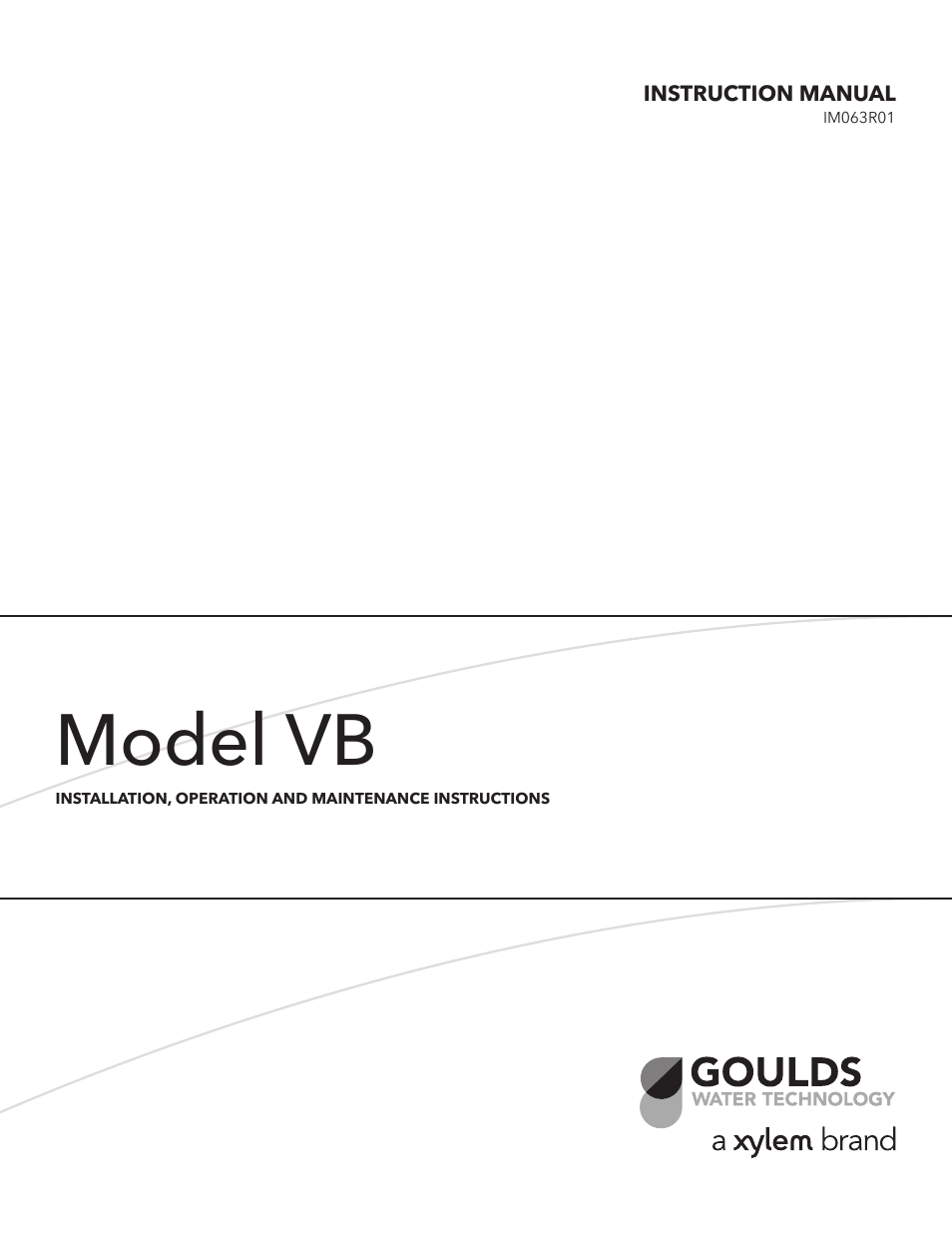 Xylem IM063R01 Model VB User Manual | 16 pages