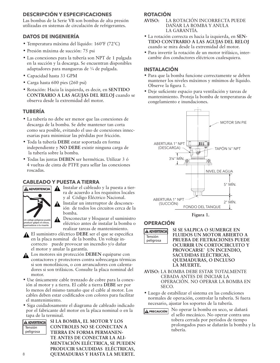Xylem IM063R01 Model VB User Manual | Page 8 / 16