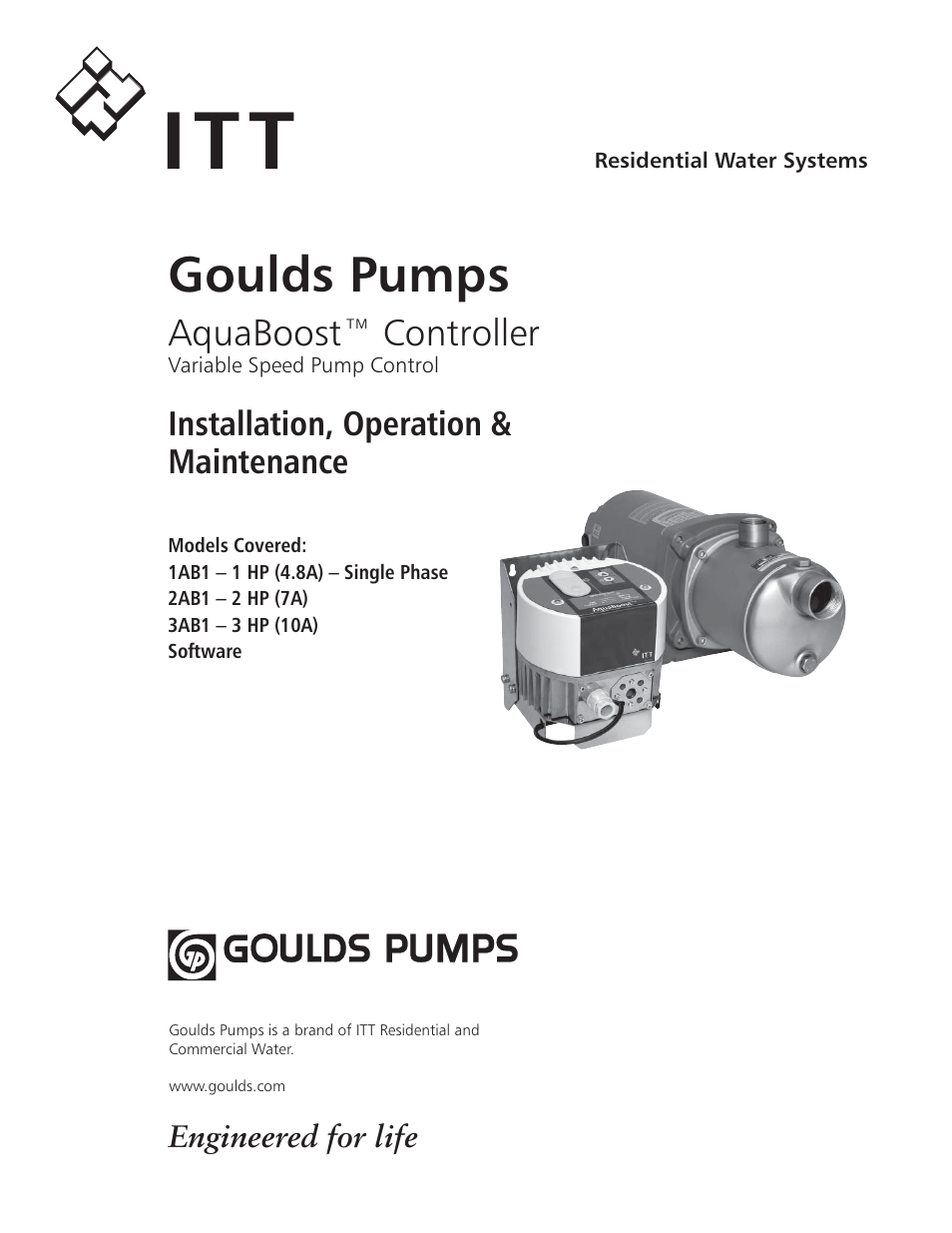 Xylem IM112 AquaBoost 1AB1 & 2AB1 Variable Speed Pump Controllers User Manual | 40 pages
