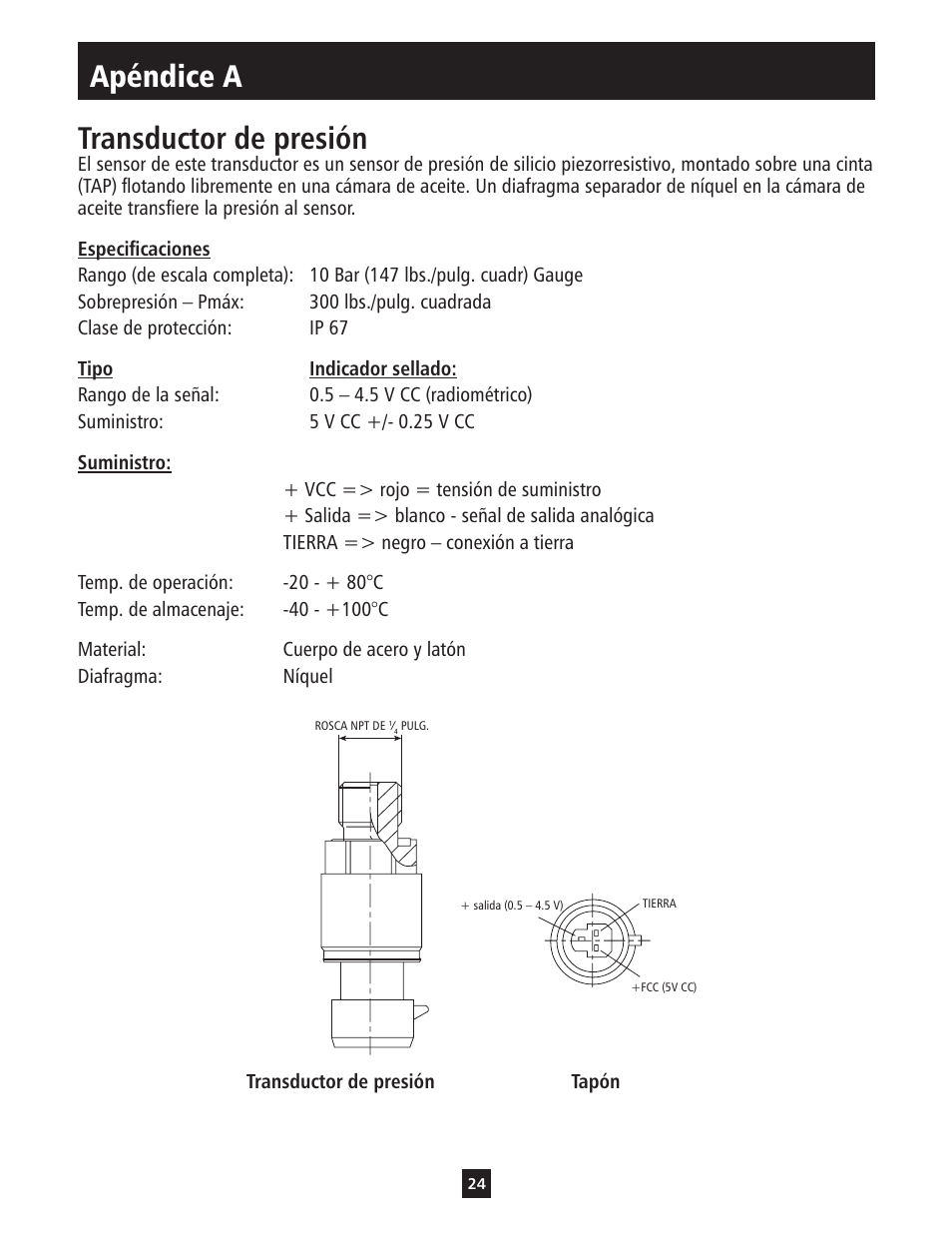 Apéndice a transductor de presión | Xylem IM112 AquaBoost 1AB1 & 2AB1 Variable Speed Pump Controllers User Manual | Page 24 / 40