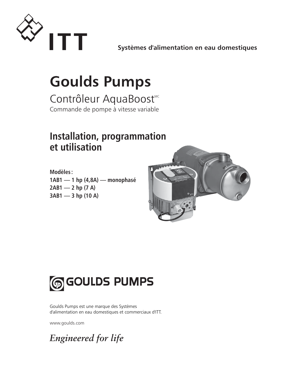 It t, Goulds pumps, Contrôleur aquaboost | Installation, programmation et utilisation | Xylem IM112 AquaBoost 1AB1 & 2AB1 Variable Speed Pump Controllers User Manual | Page 27 / 40