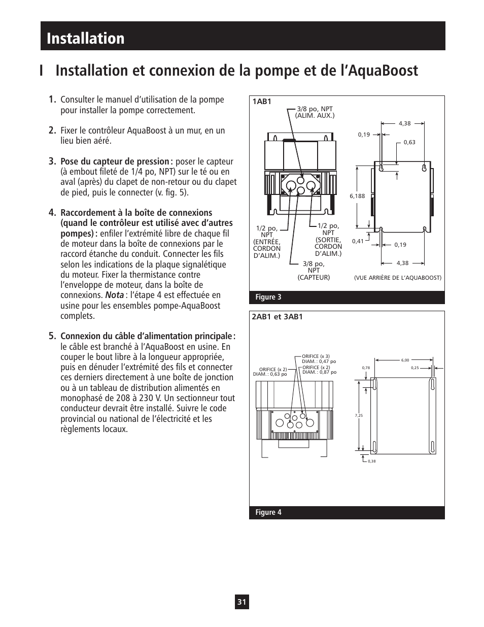 Installation | Xylem IM112 AquaBoost 1AB1 & 2AB1 Variable Speed Pump Controllers User Manual | Page 31 / 40