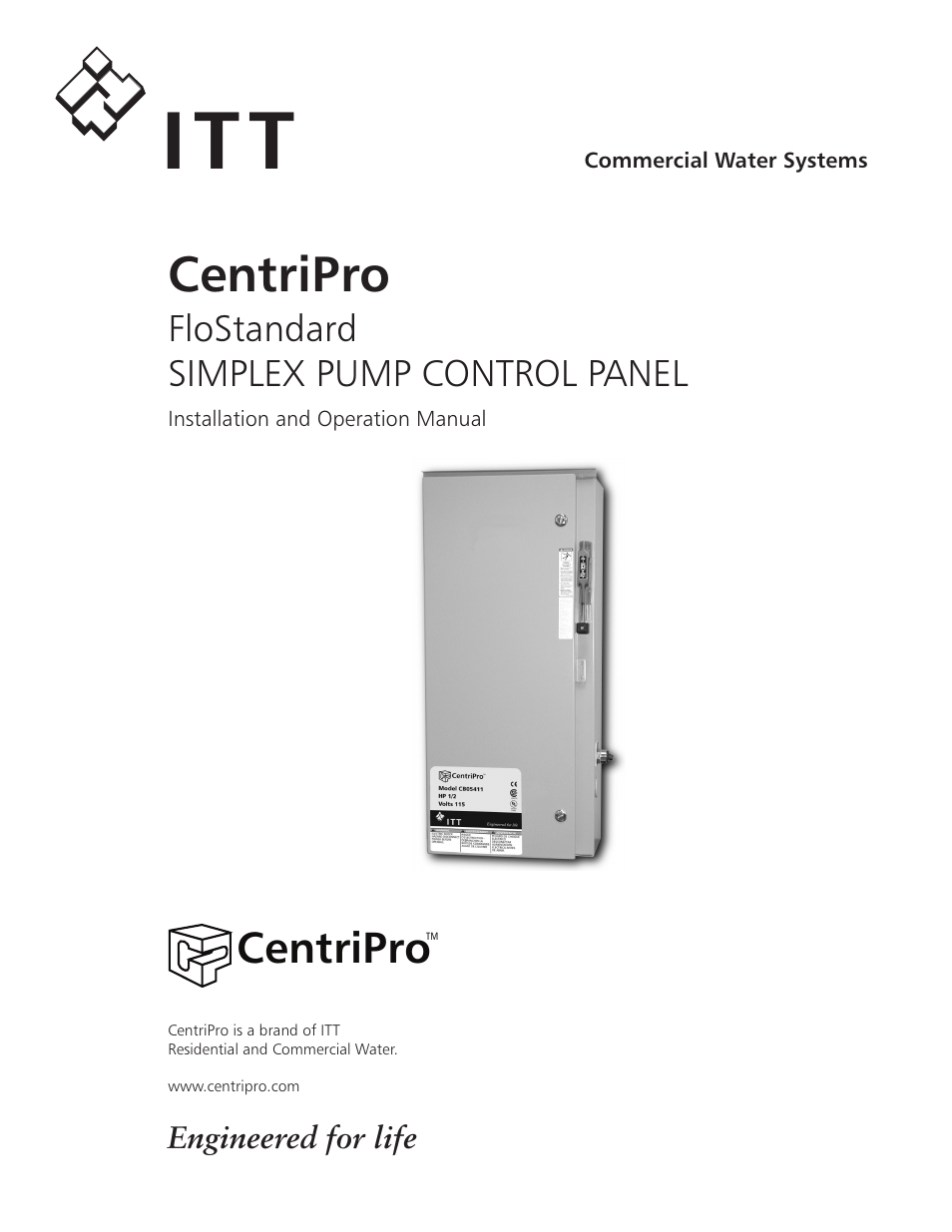 Xylem IM192R00 FloStandard SIMPLEX PUMP CONTROL PANEL User Manual | 24 pages