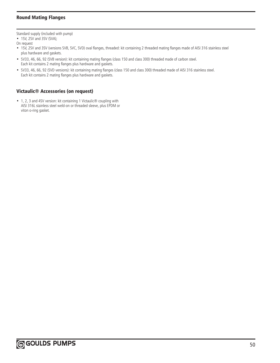 Xylem GLSSV2 SSV Series Vertical Multi-Stage Pumps D1 User Manual | Page 52 / 68