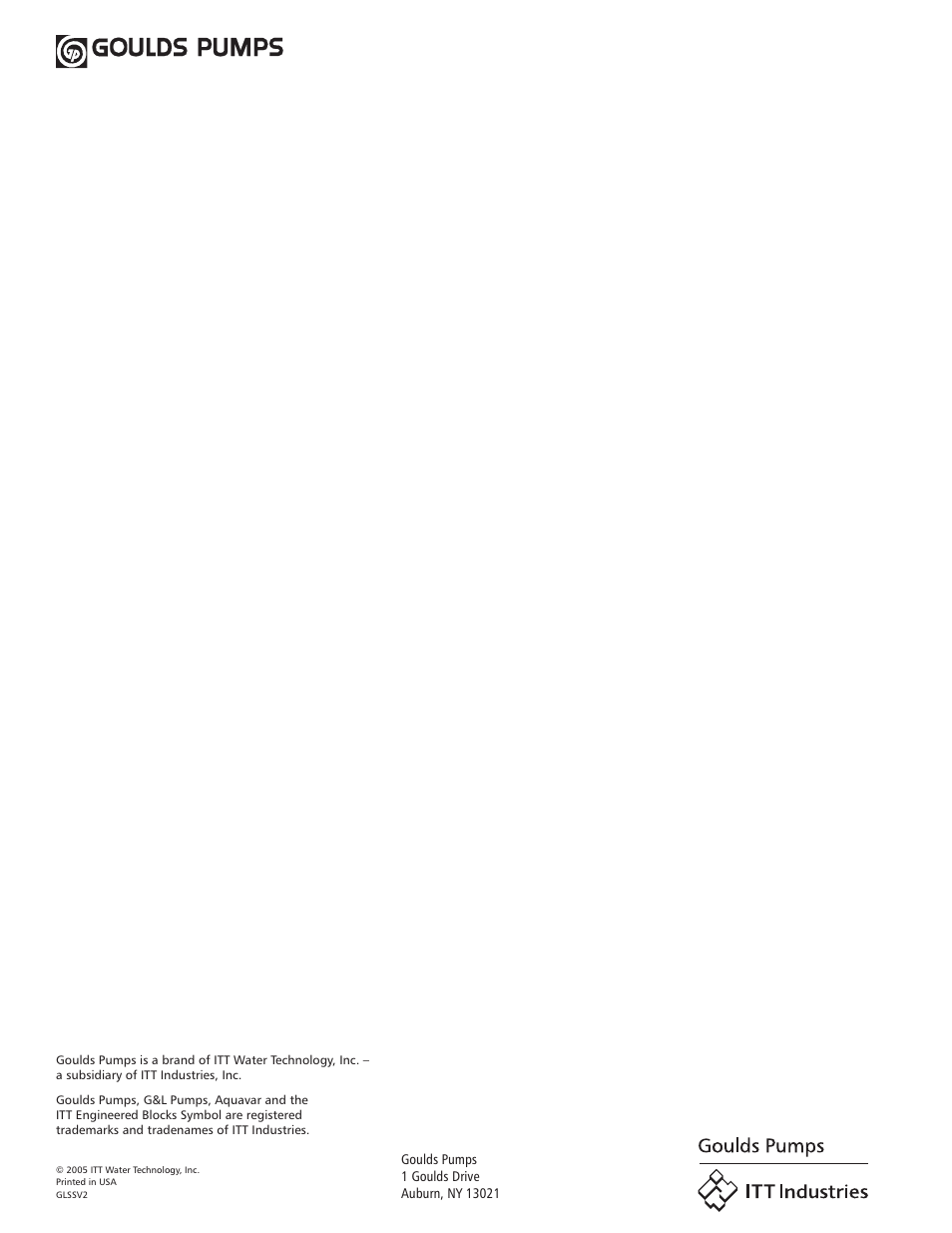 Xylem GLSSV2 SSV Series Vertical Multi-Stage Pumps D1 User Manual | Page 68 / 68