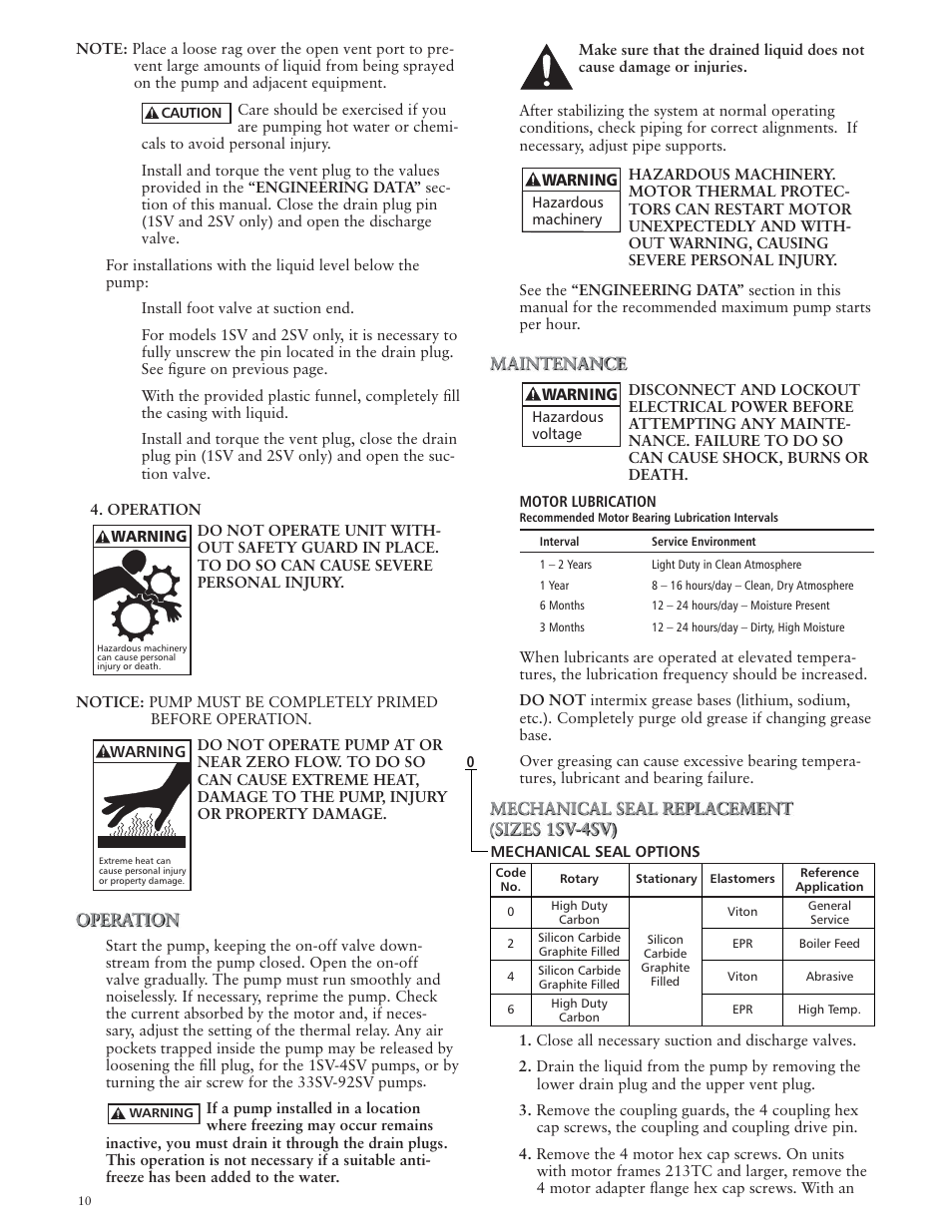 Xylem IM018 R07 G&L SERIES MODEL SSV User Manual | Page 10 / 56