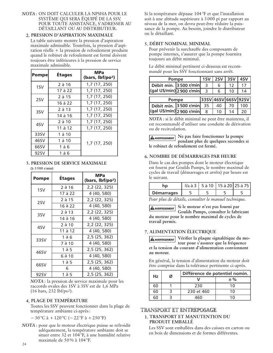 Xylem IM018 R07 G&L SERIES MODEL SSV User Manual | Page 24 / 56