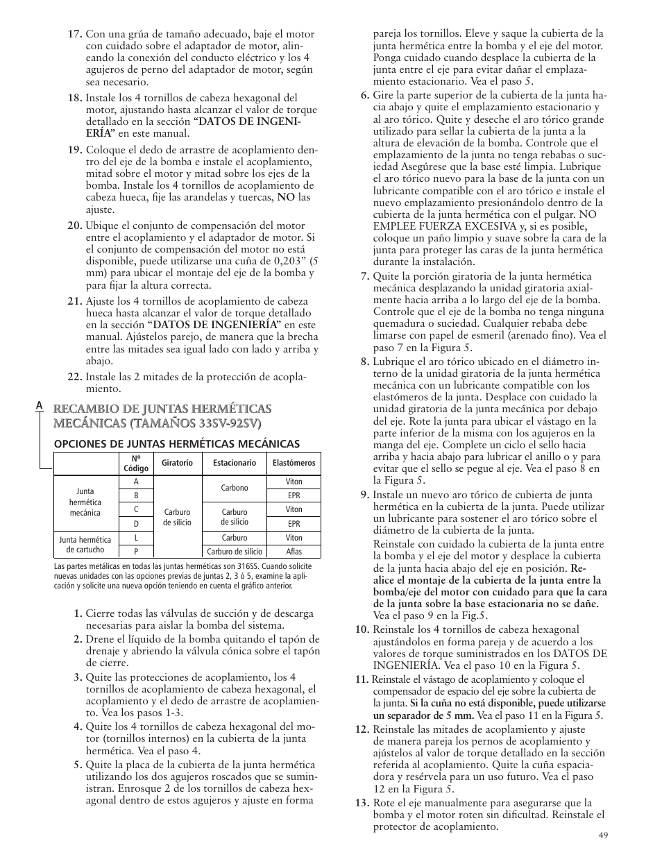 Xylem IM018 R07 G&L SERIES MODEL SSV User Manual | Page 49 / 56