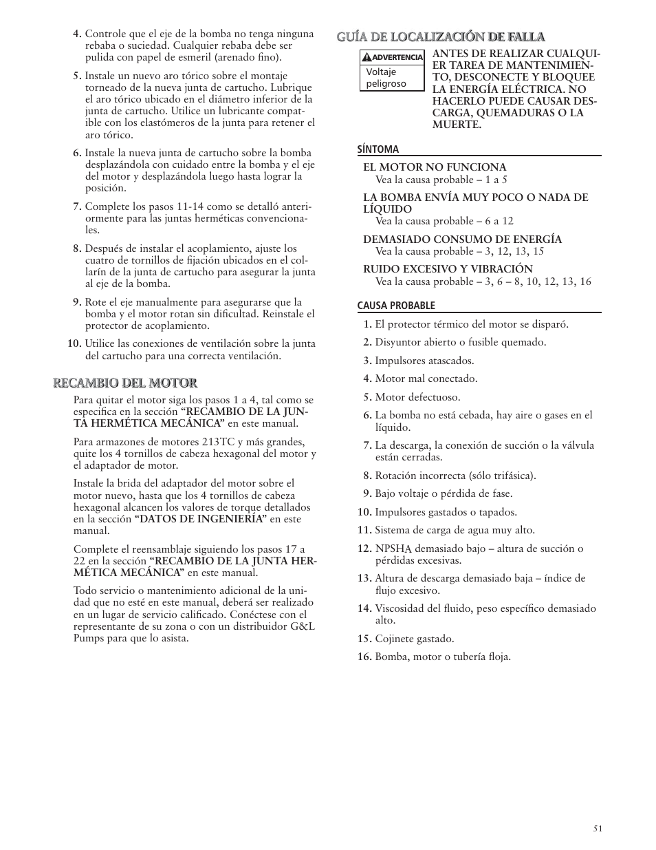 Xylem IM018 R07 G&L SERIES MODEL SSV User Manual | Page 51 / 56