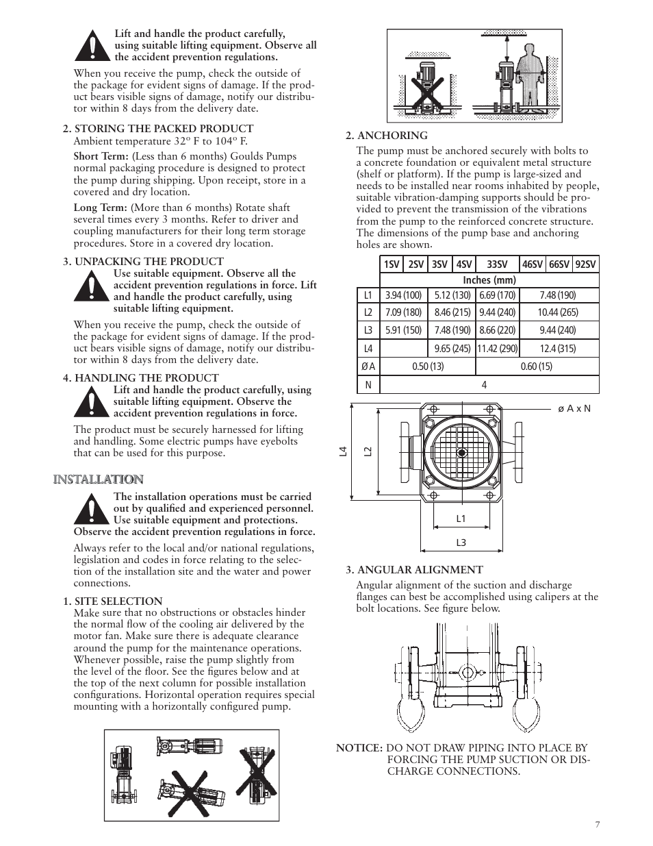 Xylem IM018 R07 G&L SERIES MODEL SSV User Manual | Page 7 / 56