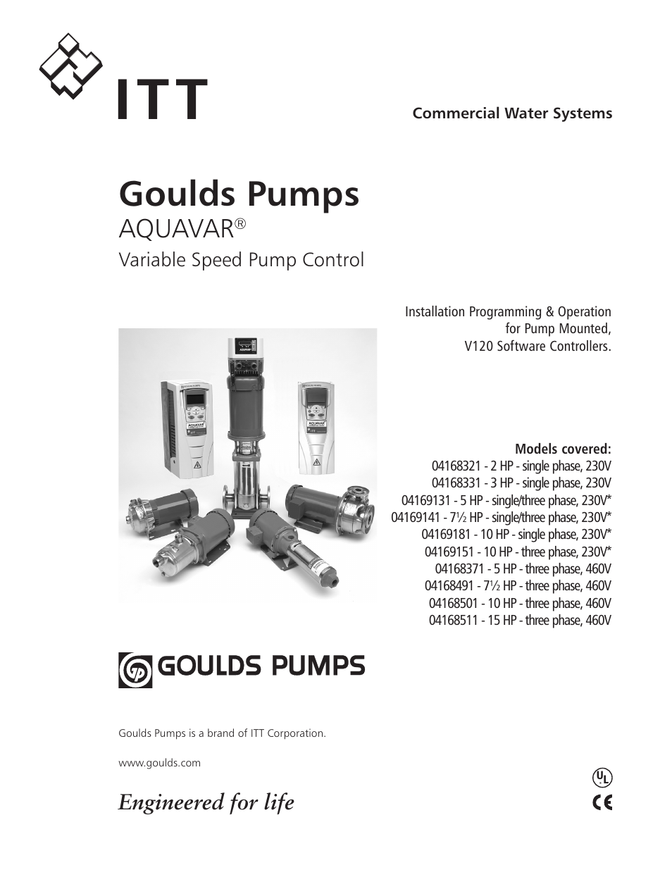 Xylem IM043 AQUAVAR Variable Speed Pump Control User Manual | 84 pages