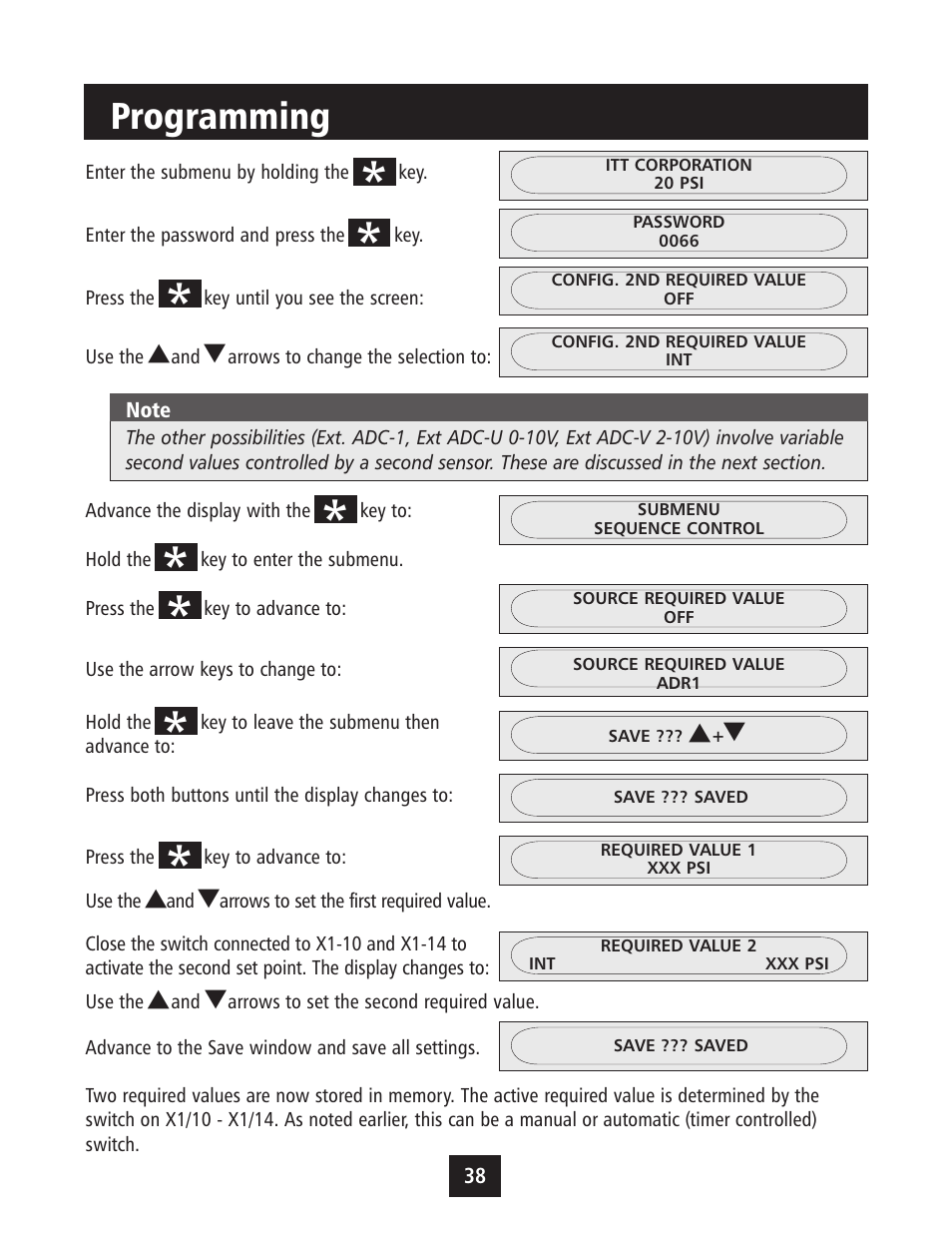 Programming | Xylem IM043 AQUAVAR Variable Speed Pump Control User Manual | Page 39 / 84
