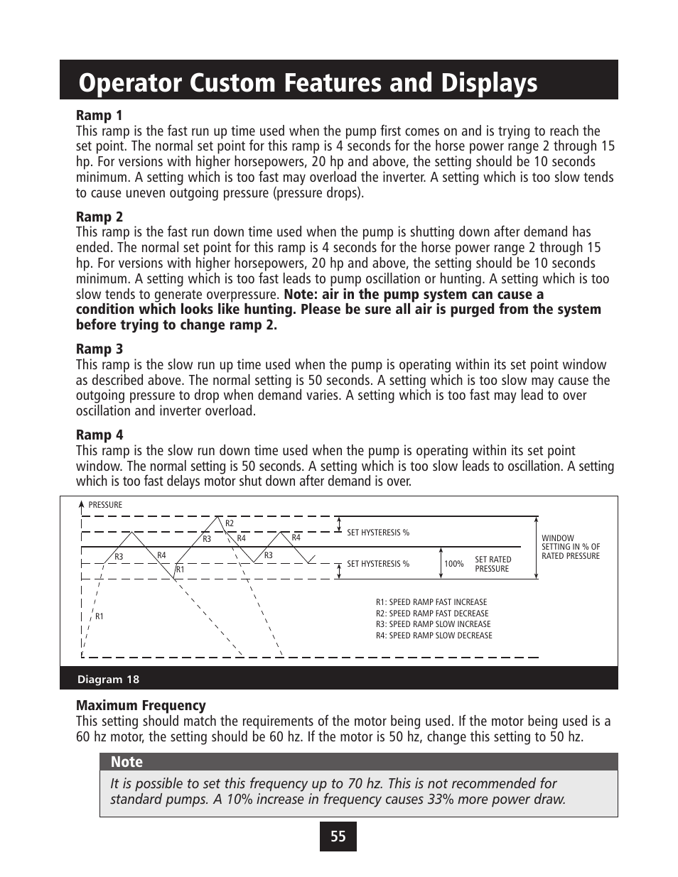 Operator custom features and displays | Xylem IM043 AQUAVAR Variable Speed Pump Control User Manual | Page 56 / 84