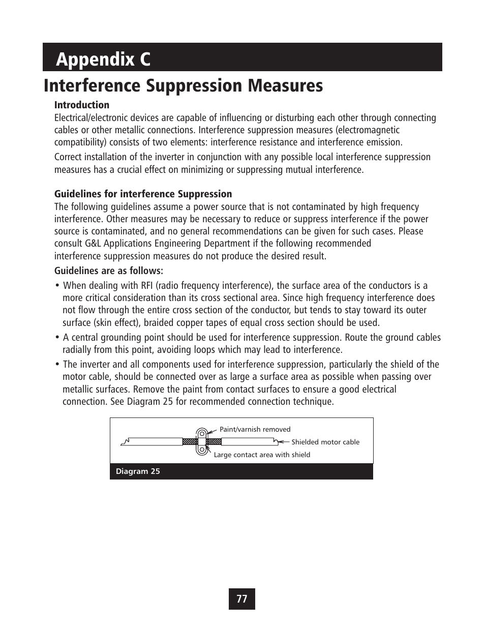 Appendix c, Interference suppression measures | Xylem IM043 AQUAVAR Variable Speed Pump Control User Manual | Page 78 / 84