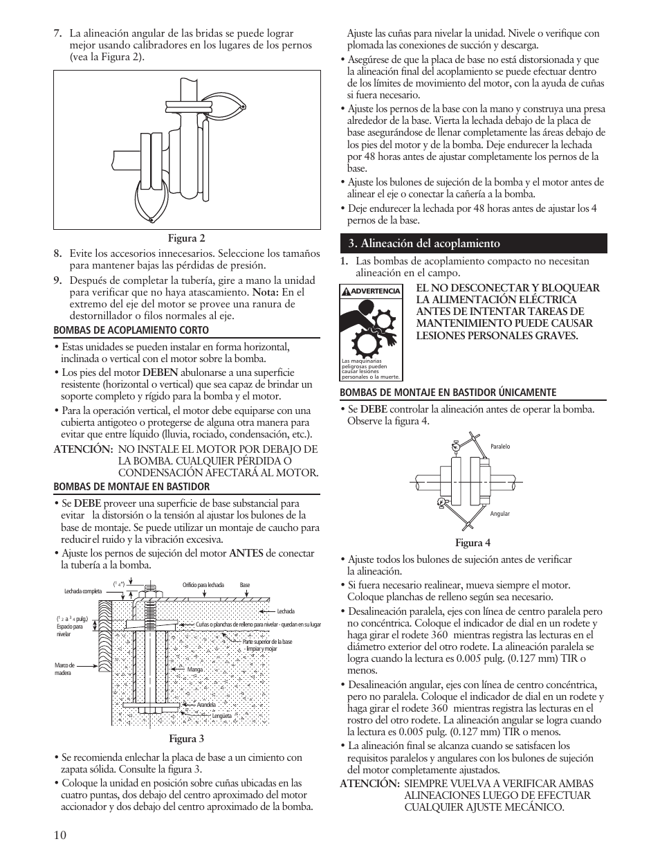 Alineación del acoplamiento | Xylem IM100 Model SFH/SFC User Manual | Page 10 / 24