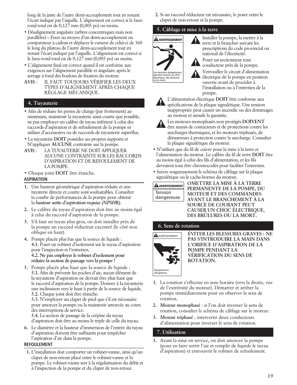Xylem IM100 Model SFH/SFC User Manual | Page 19 / 24